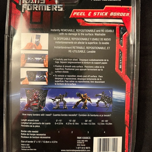 Transformers Stick and Peel Boarder - Picture 2 of 2